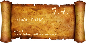 Tolmár Anikó névjegykártya