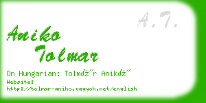 aniko tolmar business card